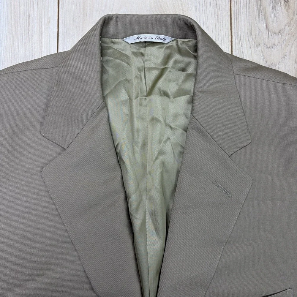CANALI Beige Pure Wool 2-Pc Suit Mens Size 42L Slim 36x32 Made In Italy